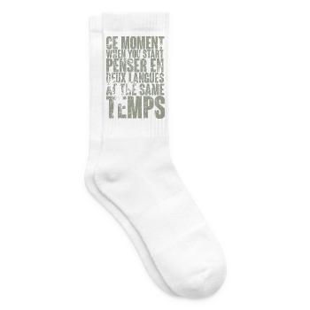 COOLER SPRUCH FÜR MEHRSPRACHLER, INTERNATIONAL - Tennissocken - Weiß - Rechts