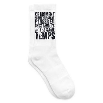 COOLER SPRUCH FÜR MEHRSPRACHLER, bilingual - Tennissocken - Weiß - Rechts