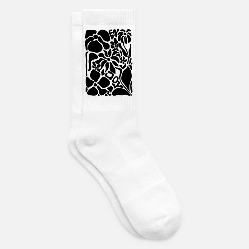 Fleurs abstraites - Profitez-en - Chaussettes de tennis - blanc