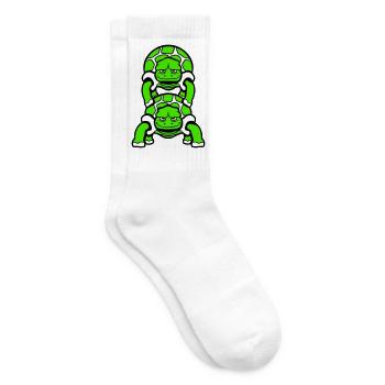 2 Artist Schildkröten Huckepack Team Crew Freunde - Tennissocken - Weiß - Rechts
