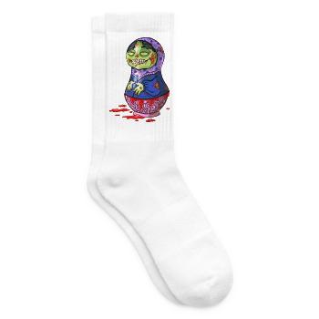 Zombie-Matrjoschka-Puppe - Tennissocken - Weiß - Rechts