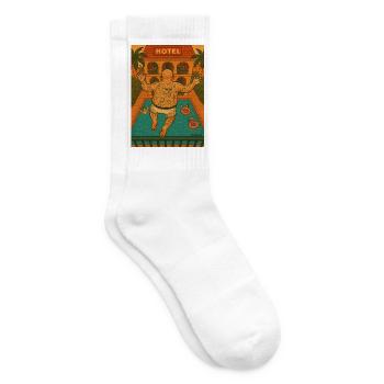 balcony vacationer jumping by the pool - Tennis socks - white - Right