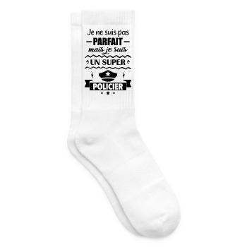 Not perfect but super police - Tennis socks - white - Right