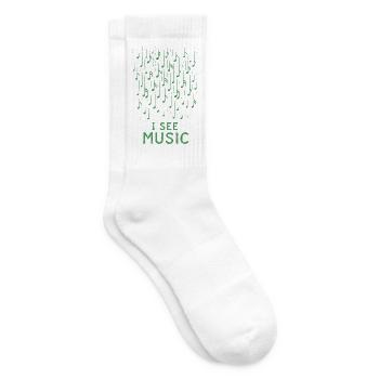I See Music: Abstrakter Notenregen - Tennissocken - Weiß - Rechts