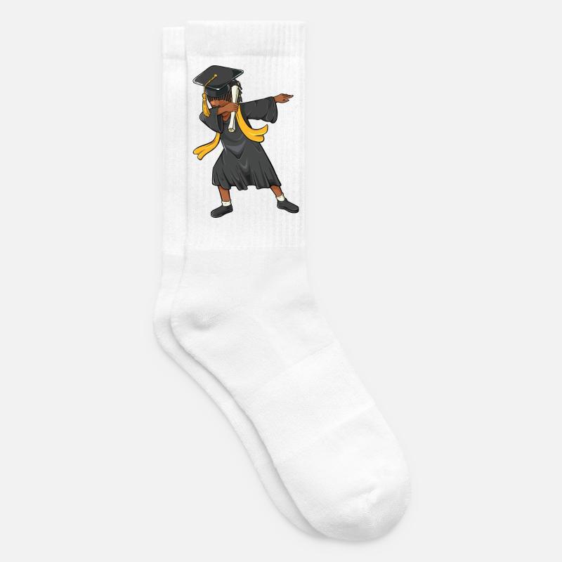 Afro Dabbing Mädchen Abschlussklasse 2026 - Tennissocken - Weiß