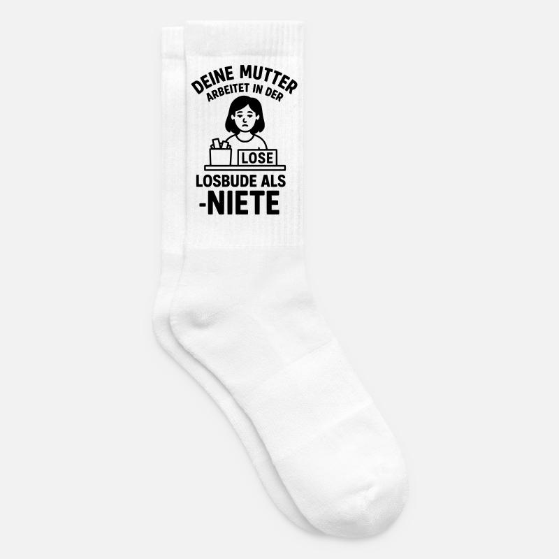 losbude deine mutter witz - Tennissocken - Weiß