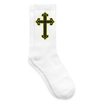Symbole de croix chrétien - Chaussettes de tennis - blanc - Droite