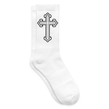 Cross Symbol Christian - Tennis socks - white - Right