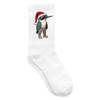 Hummingbird Bird Christmas Winter - Tennis socks - white - Right