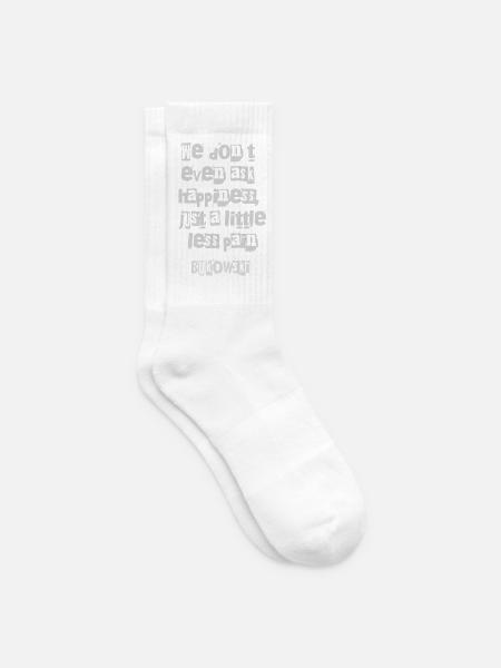Charles Bukowskis fragmentierte Typografie - Tennissocken - Weiß