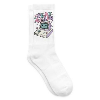 Play Again Katze Retro - Tennissocken - Weiß - Rechts