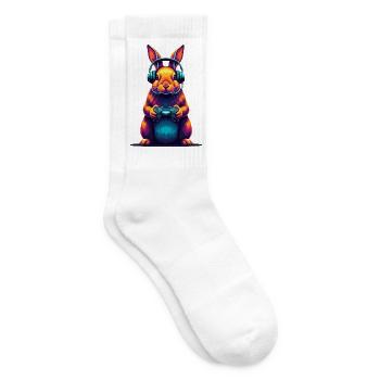 Kaninchen Spiele Tier Videospiele Lustiges - Tennissocken - Weiß - Rechts