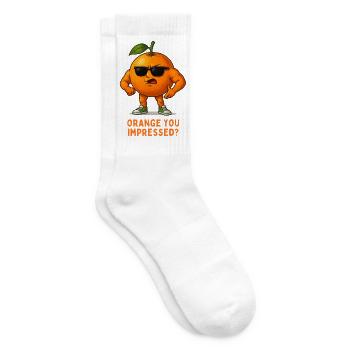 Orange avec lunettes de soleil – Punndesign - Chaussettes de tennis - blanc - Droite