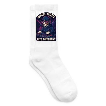 Jack Russell Terrier DJ Turntables House Gift - Tennis socks - white - Right