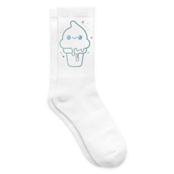 Glace kawaii pastel scintillante - Tennis socks - white - Right