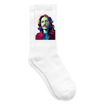 Trommelmusiker-Pop-Art - Tennissocken - Weiß - Rechts