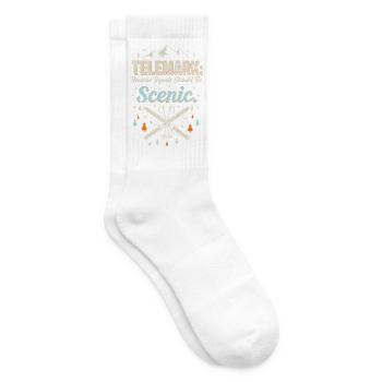 Telemark Ski Funny Squats Scenic Retro Vintage - Tennissocken - Weiß - Rechts