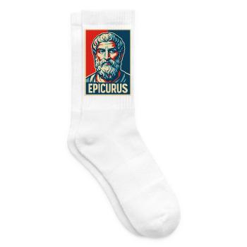 Portrait pop art d’Épicure - Chaussettes de tennis - blanc - Droite