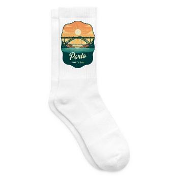 Insigne de voyage rétro du pont Luis de Porto Dom - Chaussettes de tennis - blanc - Droite