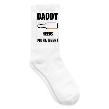 Papa a besoin de plus de bière ! (Papa / Papa / Bière / PUT) - Chaussettes de tennis - blanc - Droite