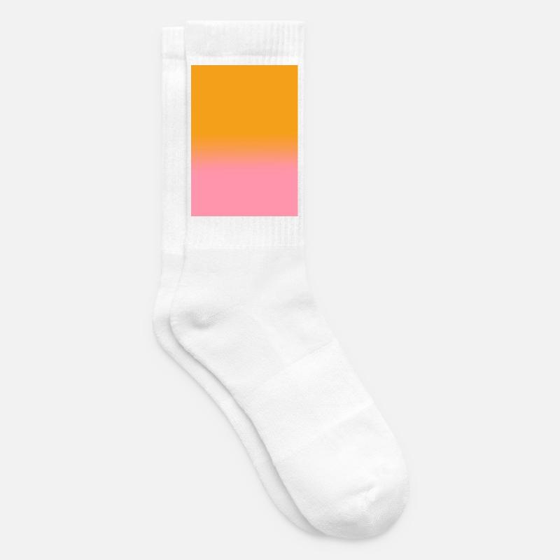 Gradient - orange rosa personalisierbar - Tennissocken - Weiß