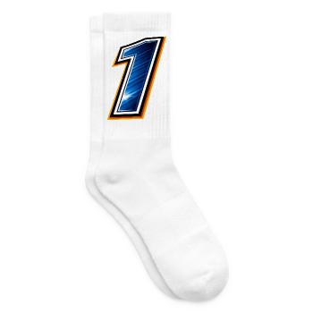 Numéro 1 Maillot de football Design sportif minimaliste - Chaussettes de tennis - blanc - Droite