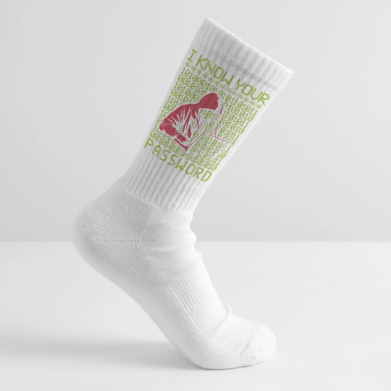 Hacker Hacker Programmeur Linux Password Hacker Chaussettes de tennis