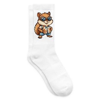 Squirrel Comic Holiday - Tennis socks - white - Right