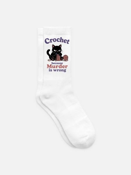 Crochet Because Murder Is Wrong - Tennissocken - Weiß