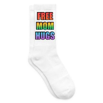 Maman libre embrasse des lettres arc-en-ciel de la fierté gay - Chaussettes de tennis - blanc - Droite