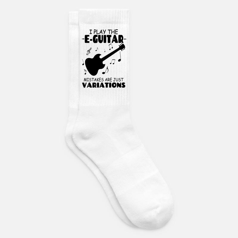I_PlayThe_E Guitar_Mistakes_Are_Just_Variations - Chaussettes de tennis - blanc