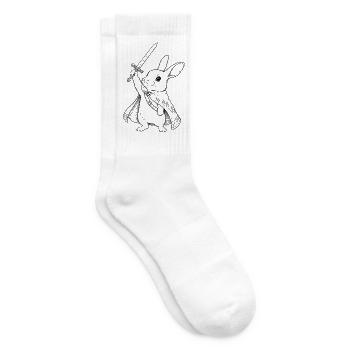 Lapin guerrier avec épée - Chaussettes de tennis - blanc - Droite