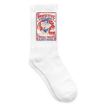 Pawsitive Vibes Halloween Dog - Tennis socks - white - Right