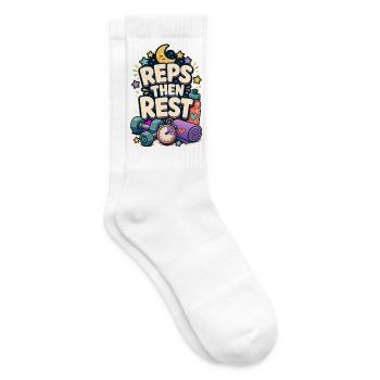 REPS THEN REST - Tennis socks - white - Right