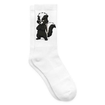 Confident Skunk Mascot - Tennis socks - white - Right