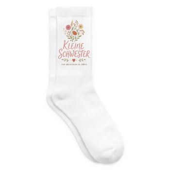 Kleine Schwester Blumen Design - Tennissocken - Weiß - Rechts