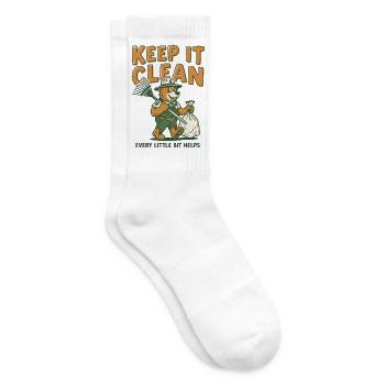Keep It Clean Bear Clean-Grafik - Tennissocken - Weiß - Rechts