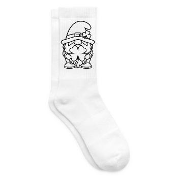 Cute dwarf with lucky clover - Tennis socks - white - Right