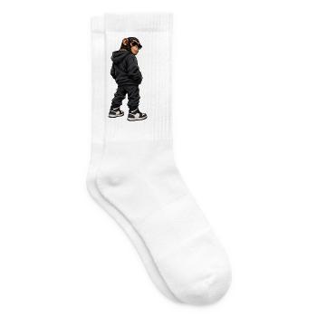 Gangster Schimpanse im lässigen Streetwear Look - Tennissocken - Weiß - Rechts