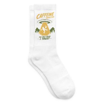 Caffeine Abduction lustiges UFO Kaffee Alien - Tennissocken - Weiß - Rechts