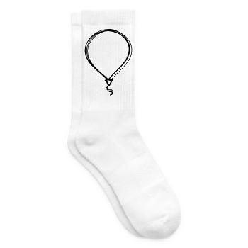 Luftballon handgezeichnet - Tennissocken - Weiß - Rechts