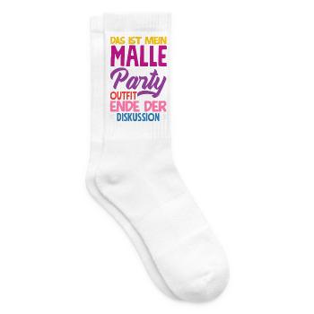 Malle Party Mallorca Schlager Crew Geschenk - Tennissocken - Weiß - Rechts