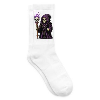 Pixel Grim Reaper Nebelstab - Tennissocken - Weiß - Rechts