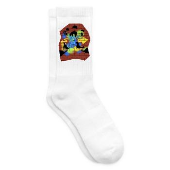 Tierliebe Tierschutz im Kunst Graffiti Stil - Tennissocken - Weiß - Rechts