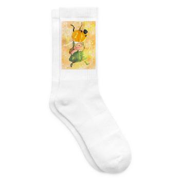 Herbst-Pumpkinhut-Katzenabenteuer - Tennissocken - Weiß - Rechts