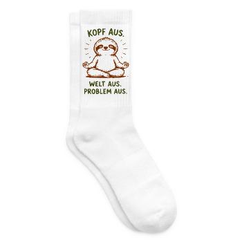 Langsamer Faultier Meditationsdesign - Tennissocken - Weiß - Rechts