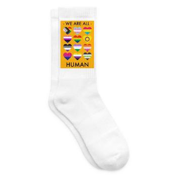 LGBTQIA+ / WE ARE ALL HUMAN - Tennissocken - Weiß - Rechts