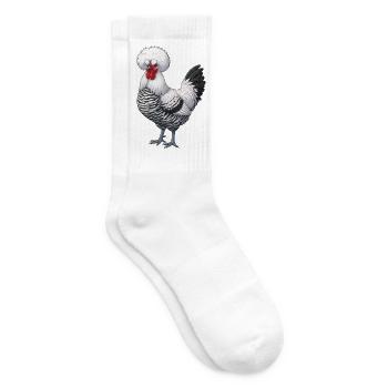 Holländer Haubenhuhn - Tennissocken - Weiß - Rechts