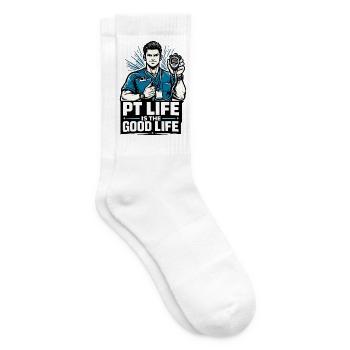 PT Life Is The Good Life Physiotherapie - Tennissocken - Weiß - Rechts
