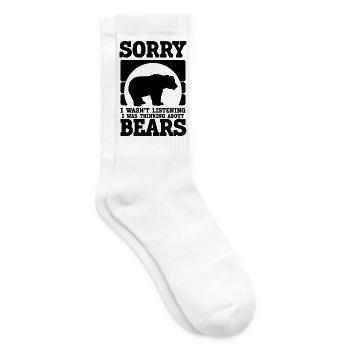 Bär Gedanken Humor - Tennissocken - Weiß - Rechts